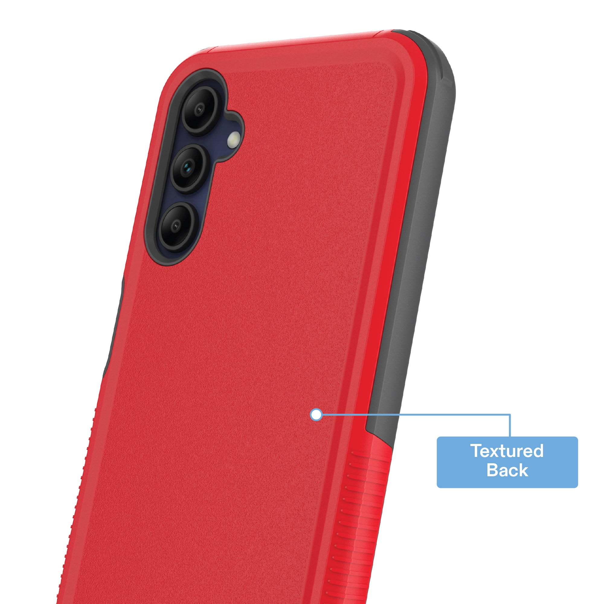 onn Slim Rugged Phone Case for Samsung Galaxy A15 5G - Red/Gray