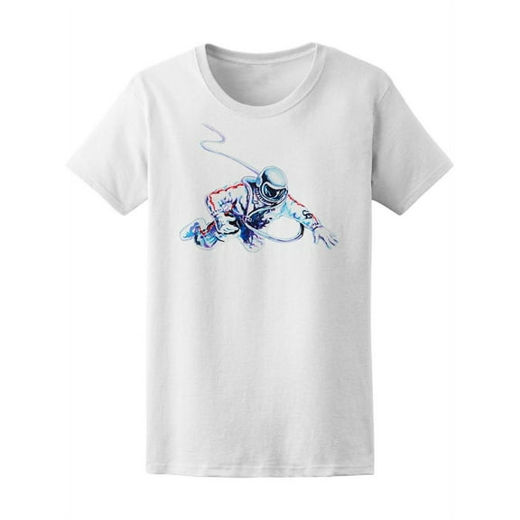 Watercolor Astronaut Painting T-Shirt Women -Image by Shutterstock, Female Large