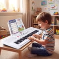 thumbnail image 3 of Costway 61Key Keyboard Piano for Beginners,Electric Portable Digital Piano with Music Stand White, 3 of 10