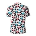 thumbnail image 3 of Vsdgher Heart Panda Print Men's Short Sleeve Stretch Polo Shirt, Moisture-Wicking Performance Polo Shirt, 3 of 8
