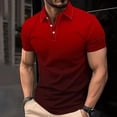 thumbnail image 6 of Afuyipoi Men's Casual Gradient Short Sleeve Button Up Shirt,Short Sleeve Gradient Print Lapel Collar Button Front Hot Pink S, 6 of 7