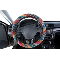Auto Drive 1 Piece Boho Car Steering Wheel Cover Polyester, Colorful - Universal Fit, 23SWC163