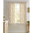 thumbnail image 4 of Beige Floral Sheer Curtains 45 Inch Length 2 Panels Set for Living Room/Bedroom, Vintage Spring Botanical Flowers Kitchen Curtains Grommet Semi-Sheer Curtains Drapes Voile Window Treatments 42"x45"x2, 4 of 7