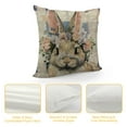 thumbnail image 4 of HENGT  Easter Decorative Cozy Soft Luxury Throw Pillowcase Covers Cute Rabbit Plants Roses Flowers Wreath Orange Buffalo Plaid Square Zipper Cushion Case for Couch Auto Bedroom, 4 of 5