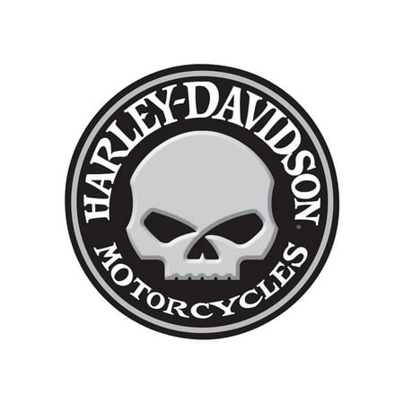 Harley-Davidson Embossed Willie G Skull Button Round Tin Sign, 14 inch 2011021, Harley Davidson