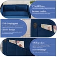 thumbnail image 3 of Aukfa 3 in 1 Convertible Sofa Bed, 55" Velvet Loveseat Sleeper with 2 Pillows & USB Port, Blue, 3 of 8