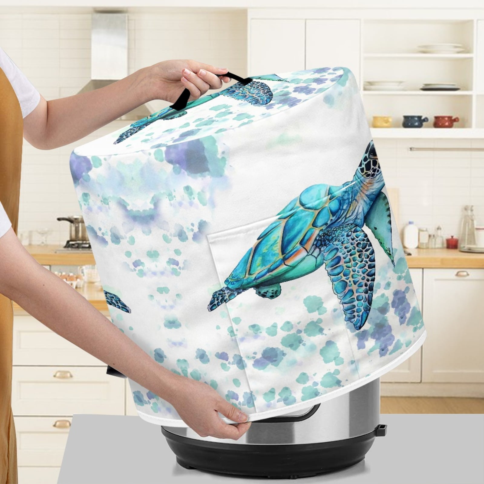 Xoenoiee Watercolor Sea Turtle Pattern Kitchen Appliance Dust Cover