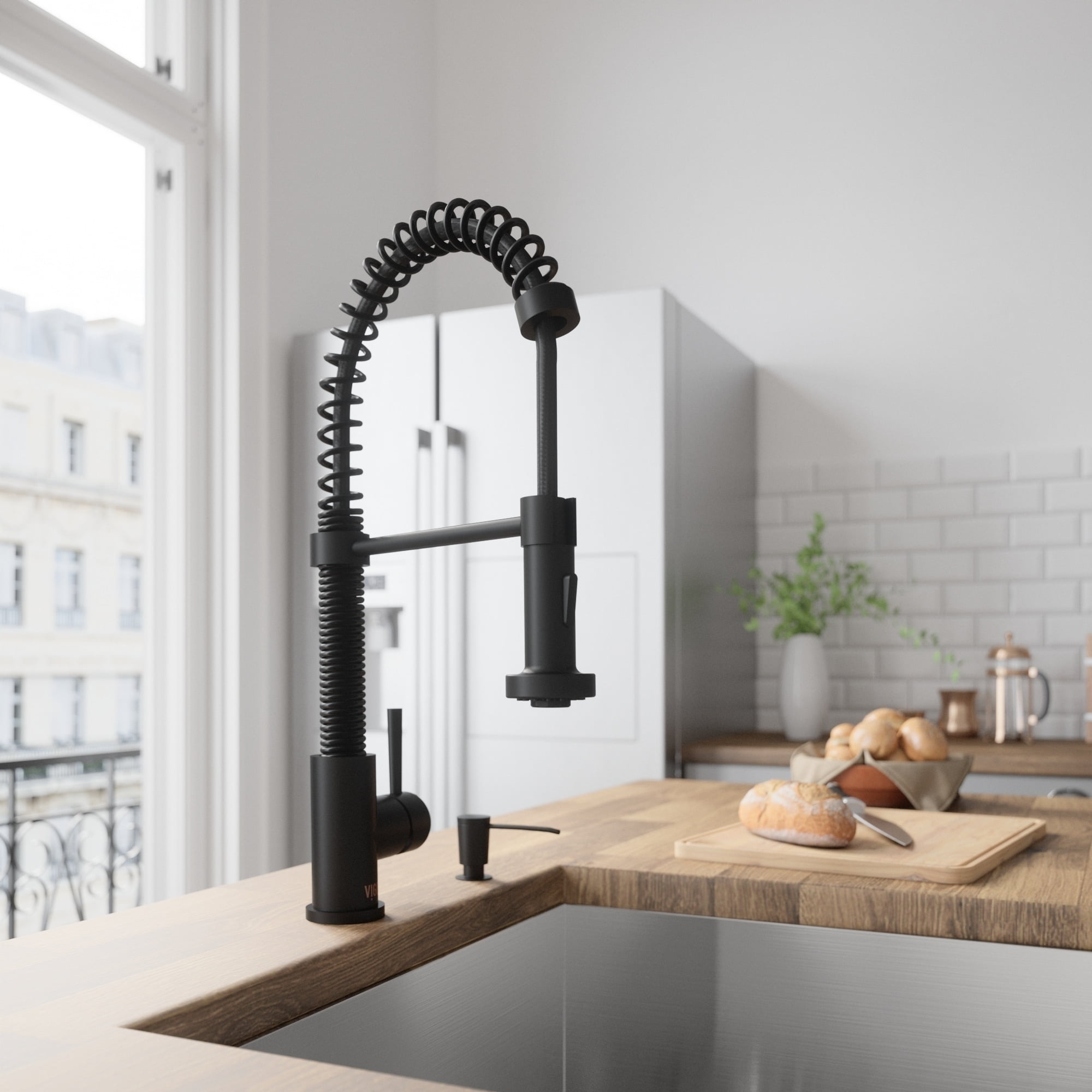 Vigo Matte Black Pull Down Spray Kitchen Faucet