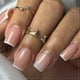 thumbnail image 1 of Rosarden 24Pcs White French Tip Press on Nails - Short French False Square Fake with Nail Glue Nude Pink Stick Gold Glitter Fashion for Women Girls Ar, 1 of 5