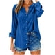 thumbnail image 5 of Conjuntos de maestra/o,Blusa tipo túnica de lino con cuello en V para mujer, manga larga, corte holgado y bolsillo, top informal de verano, sopatenor, 5 of 9