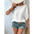 thumbnail image 5 of Mawalde Women'S Tops 3/4 Sleeve T-Shirts Cute Crewneck Basic Business Tees Blouses White M, 5 of 8