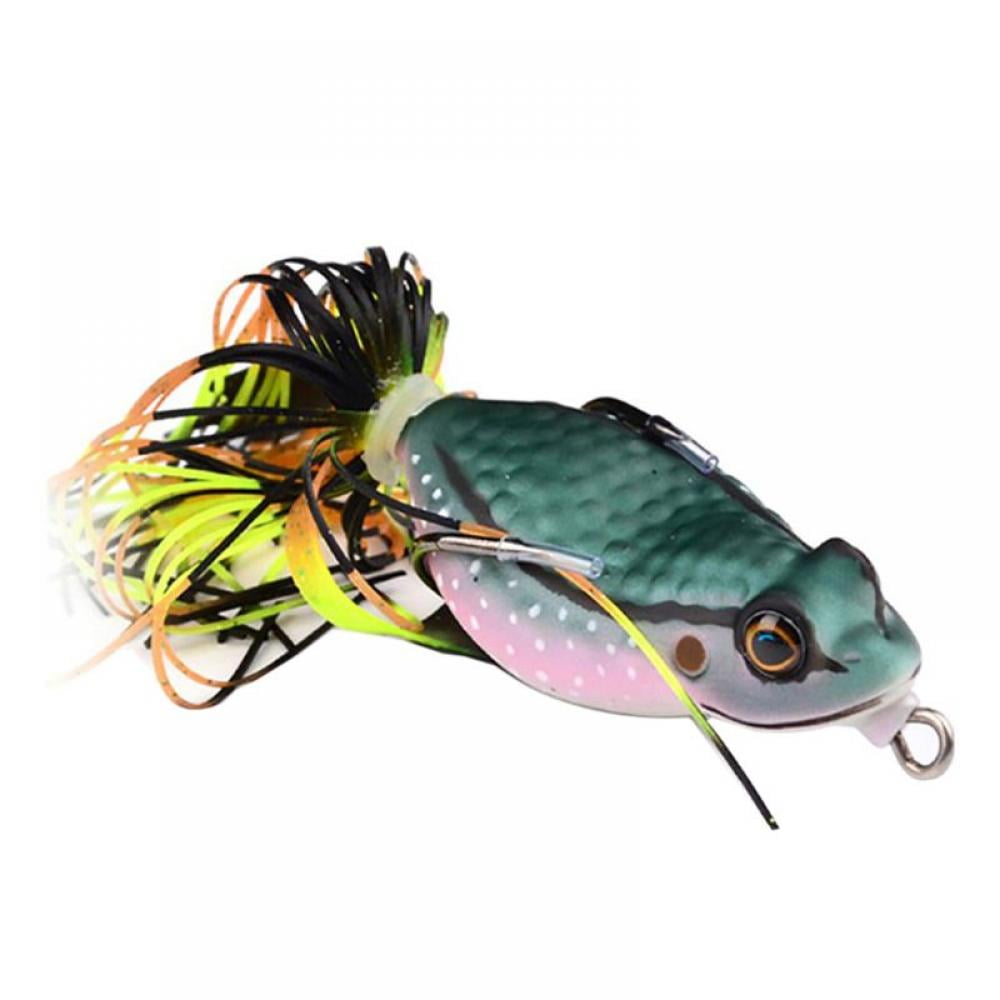 6pcs Top Water Frog Lures Bass Fishing Lures Bait Soft Plastic Bait 13.5g/9.5cm 