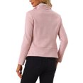 thumbnail image 3 of INSPIRE CHIC Cardigan Ouvert à Manches Longues en Faux Suède pour Femmes avec Col Drapé Rose, 3 of 6