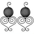 thumbnail image 4 of SOI Iron Wall Candle Sconce Holder Set of 2 Hanging Wall Mounted Pillar Candle Sconces Holder, Wall Sconces Decor for Bedroom Dining Room (Black), 4 of 6