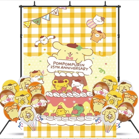 Pompompurin Birthday Balloons Party Supplies Banner Backdrop Background Taspestry Poster Wall Decor