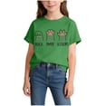 thumbnail image 2 of NAISIBABY Girls Short Sleeve T-Shirt, Round Neck Summer Cotton Graphic Kids Casual Fashion Tee Army Green 8T, 2 of 5