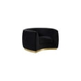 thumbnail image 6 of Homestock Modern Motifs Modern, Contemporary Velvet Upholstered Chair with Stainless Steel Base in Rich Metallic Finish, Living Room Furniture-Color:Black and Gold,Size:Armchair, 6 of 10