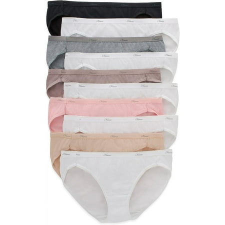 Hanes Women s Bikini Panties  Lightweight Soft Cotton Underwear PW42AS  10 Pack  Solid/Print Mix  Size-6