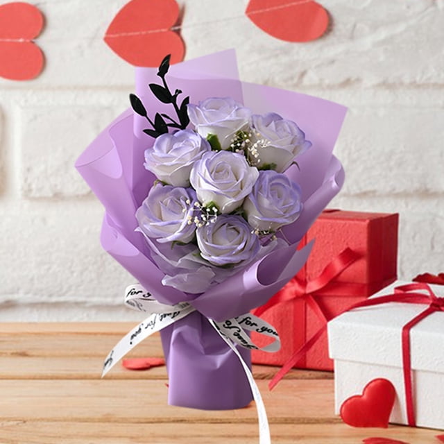 Decoraciones para San Valentín, adornos para San Valentín, regalos para San Valentín, flores de jabón, mini ramos de flores pequeñas, flores para pulgares, regalo de compañía, regalo de San Valentín,