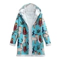 thumbnail image 2 of Puntoco Mujer Otoño e Invierno Temperamento Casual Algodón y Lino Impreso Sudadera Con Capucha Cálido Abrigo De Bolsillo De Felpa Arco Iris Cremallera top Selecciones Flash Puntoco Puntoco-4862, 2 of 5