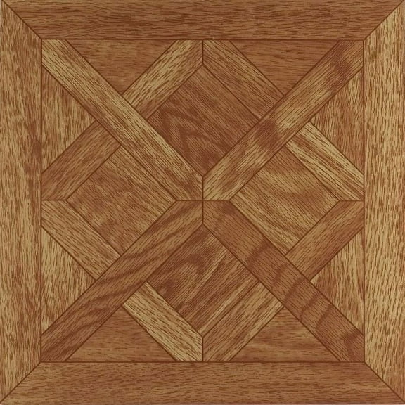 Diamonds Dark Oak Vinyl Floor Tiles Self Stick Peek Flooring  12'' x 12'' 2-Pack (40 Pieces)