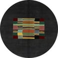 thumbnail image 1 of Ahgly Company Indoor Round Abstract Taupe Brown Abstract Area Rugs, 8' Round, 1 of 6