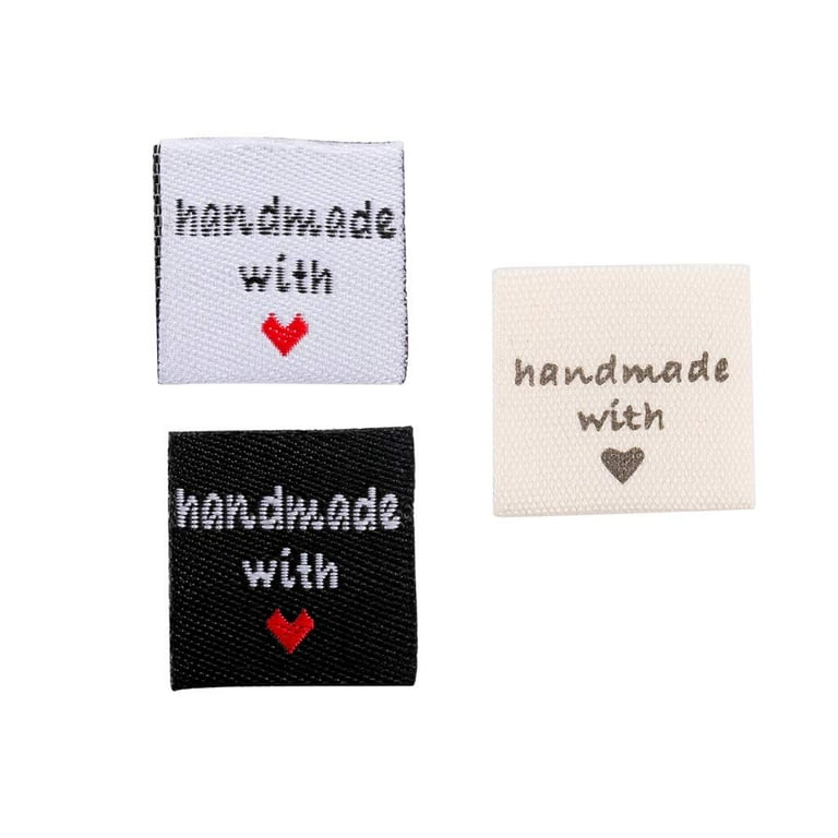 150 Pcs Handmade Sew-On Woven Clothing Labels Sewing Crafting Fabric Tags for Clothes Dolls Hats Shoes Sewing Crafts DIY