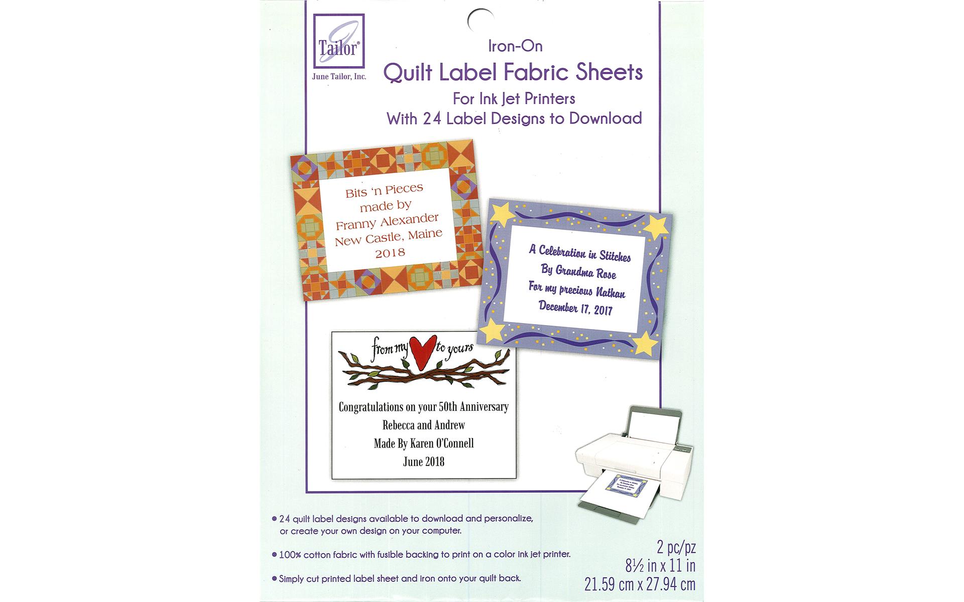 June Tailor Iron On Quilt Label Fabric Sheets 2Pc Walmart Canada