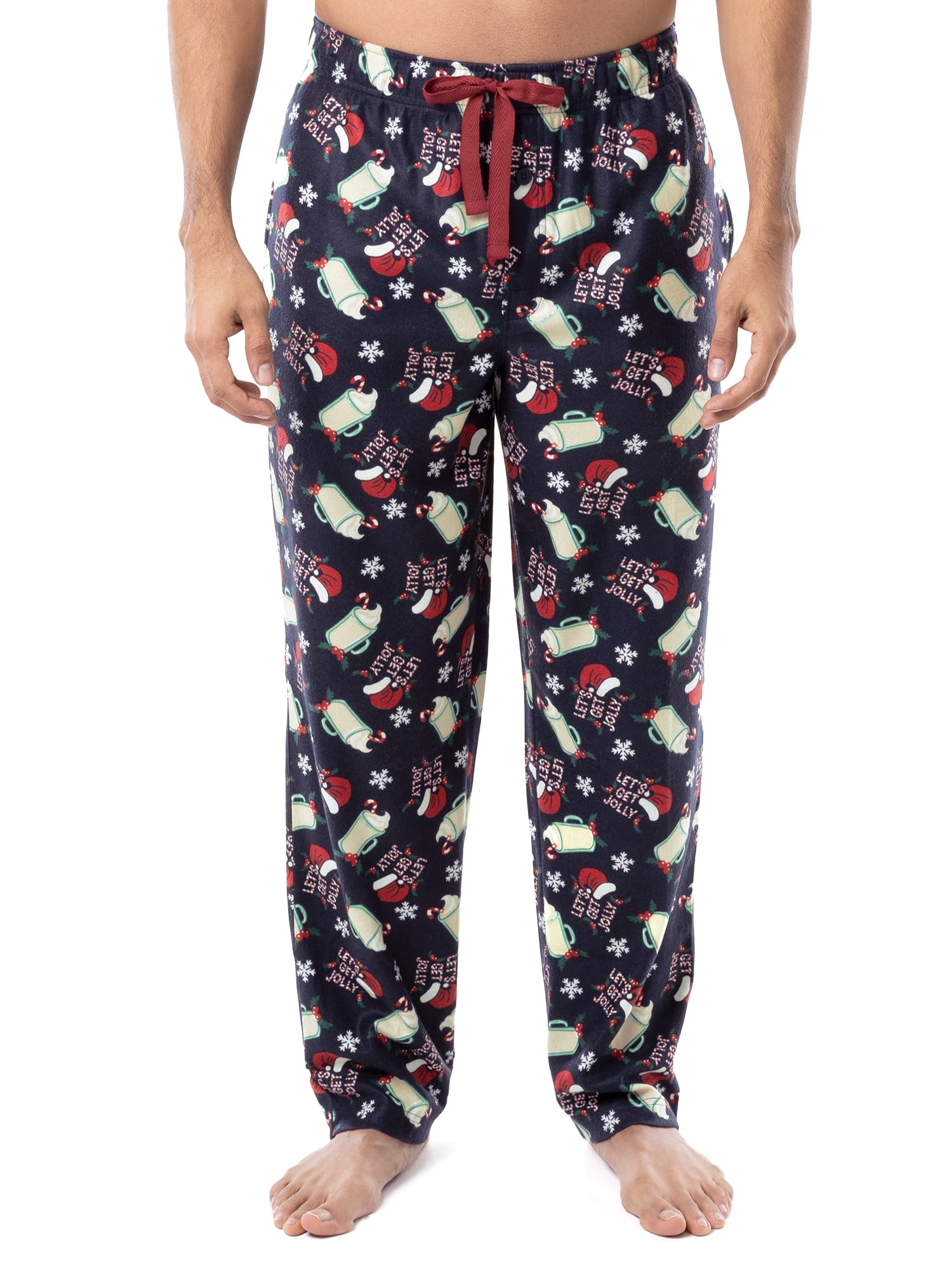 Fruit of the Loom Men's Holiday and Plaid Print Soft Microfleece Pajama Pant 2-Pack Bundle