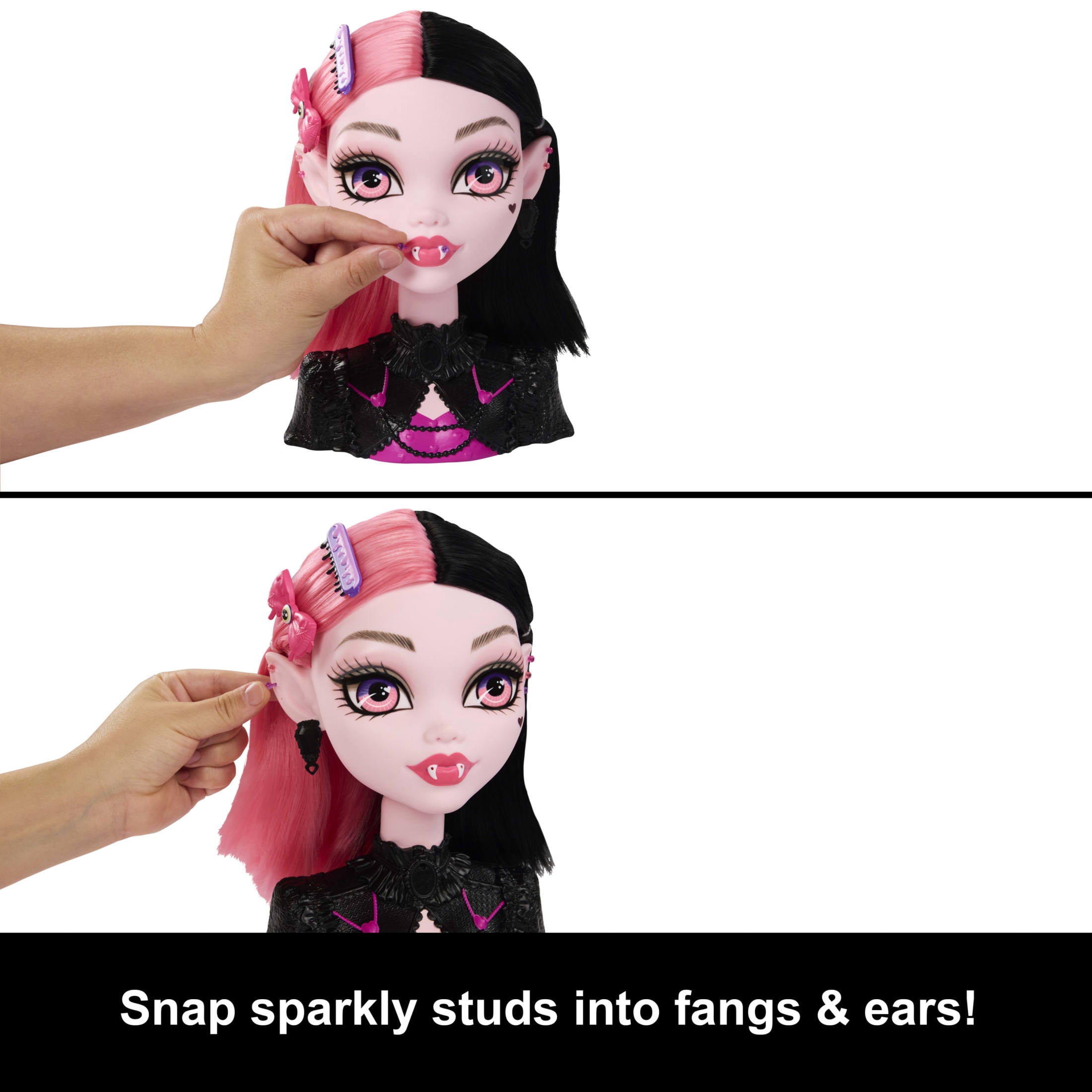 Monster High Draculaura Styling Head with Color Change and 25+ Accessories for Hair and Makeup
