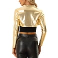 thumbnail image 3 of INSPIRE CHIC Cropped Bolero for Women's Holographic Party Shimmering Shiny Lightweight Metallic Cardigan, 3 of 6