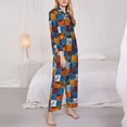 thumbnail image 3 of Pofeuu colorful plaid Dinosaur Print Womens Pajamas Set Long Sleeve Sleepwear Button Down Nightwear Soft Pj Lounge Sets Button Down Pajamas Women-Small, 3 of 7
