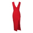 thumbnail image 5 of Taylonsss Womens V Neck Slim Fit Backless Slit Sleeveless Dress Stylish Party Evening Outfit, 5 of 8