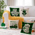 thumbnail image 3 of St Patricks Day Throw Pillow Covers 20x20 Set of 4 Green Plaid Decorative Pillow Covers Saint Patricks Day Shamrock Clover Truck Cushion Covers Pillow Cases for Home Outdoor Sofa Decoration（20 inch）, 3 of 6
