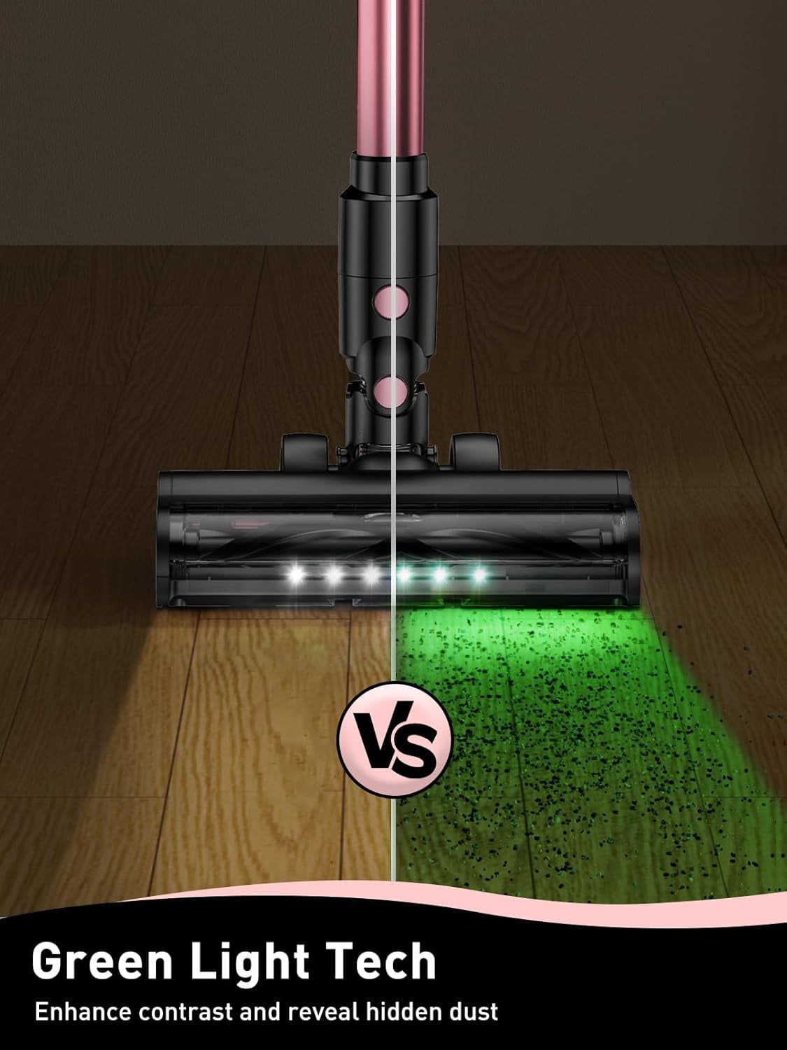 Cocbny Cordless Vacuum Cleaner, 8 in 1 Lightweight Stick Vacuum for Home Hardwood Floor Carpet Pet Hair, A27, Pink