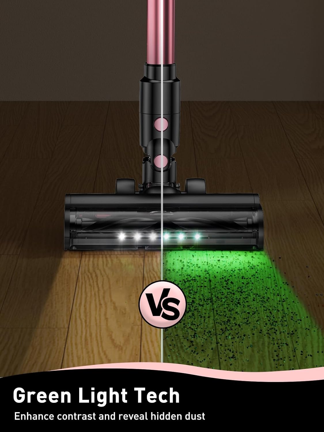 Cocbny A27 Cordless Stick Vacuum, 8-in-1, Pink photo 3