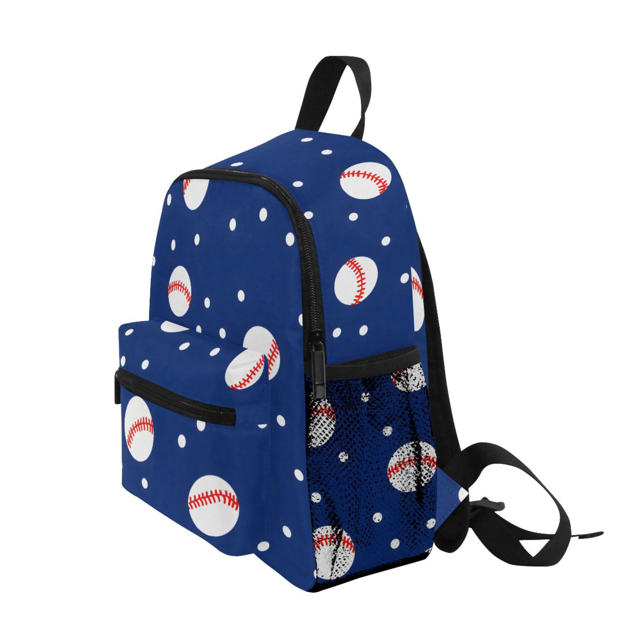 Baseball Blue Tile Pattern Mini Backpack Cute Small Backpack with Chest Strap and Whistle Ages 3-8