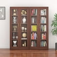 thumbnail image 6 of Polup 71''Tall Mahogany Metal Kitchen Display Cabinet with Glass Doors, Display Case with Lock and Shelves, 6 of 9
