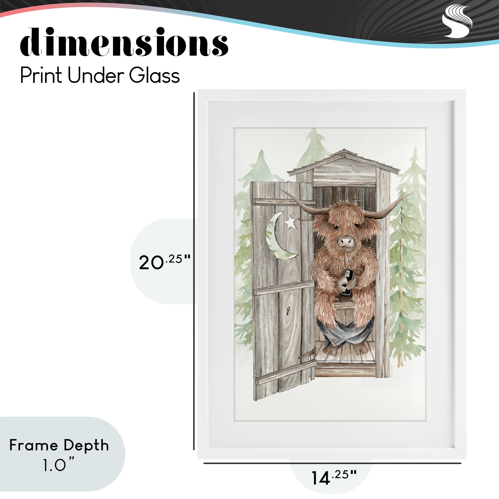 Stupell Industries Lost In Scroll Outhouse White Framed Print Under Glass, design by Cindy Jacobs