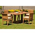 thumbnail image 2 of Teak Dining Set: 4 Seater 5 Pc: 69" Warwick Dining Rectangle Table, 2 Giva Arm & 2 Armless Chairs Outdoor Patio Grade-A Teak Wood WholesaleTeak #WMDSGV38, 2 of 7