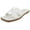 White Pu, variant on Shoes Women Slip-On Cushioned Sandals H-Band Flat Flip-Flops Slides Square Toe KNIT-S White 6.5