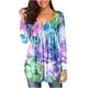 thumbnail image 1 of Camiseta suelta estampada a la moda para mujer, blusa de manga larga, cuello redondo, camisetas informales Pompotops FGAJ5659, 1 of 6