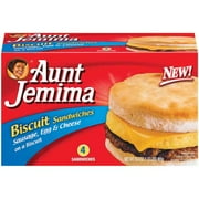 Aunt Jemima: Sausage Egg & Cheese 4 Ct Biscuit Sandwiches, 16.4 oz