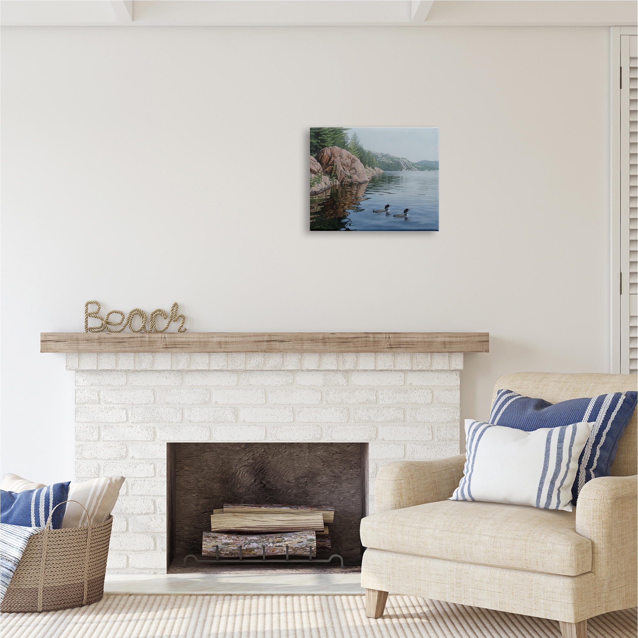 Stupell Industries Swimming Ducks Landscape Nature Photography Gallery Wrapped Canvas Print Wall Art, 20 x 16