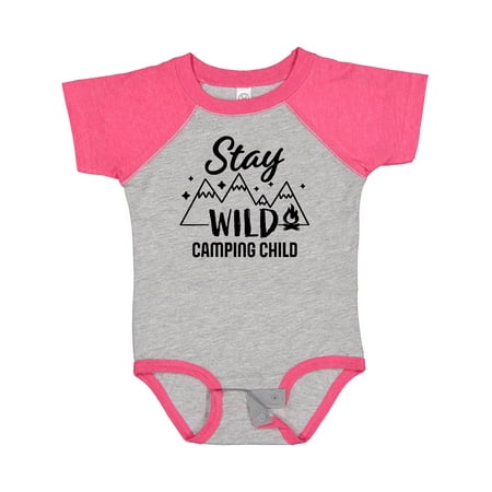 

Inktastic Stay Wild Camping Child with Mountains and Fire Gift Baby Boy or Baby Girl Bodysuit