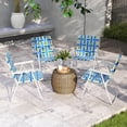 thumbnail image 5 of Costway Folding Beach Chairs Set of 6 with Armrests for Adults Loads up to 330 LBS Blue, 5 of 10