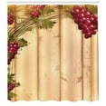 thumbnail image 3 of Ambesonne Fence Shower Curtain, Grapes Wooden Illustration, 69"Wx70"L, Sand Brown Ruby, 3 of 3