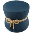 thumbnail image 2 of Beat Nautical Rope Upholstered Fabric OttomanBlue, 2 of 5
