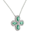 thumbnail image 2 of Collar para Mujer de Plata .925 con Zirconia Cúbica, LuckyLy Cadena y Dije Floral Brillante – Joyería Ideal como Regalos para Mamá y Regalos para Mujer Navidad y Cumpleaños, Modelo Aina turquesa, 2 of 6