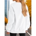thumbnail image 6 of Women Oversized Sweatshirts Hoodie Fleece Crew Neck Long Sleeve Sweaters Comfy Fall Fashion Outfits White XXXL, 6 of 7